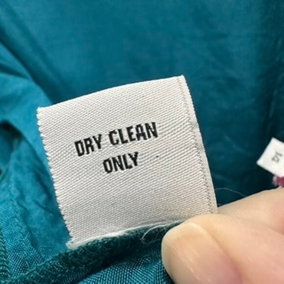 Yoana Baraschi Rosette Skirt Size 14 Turquoise with Golf Floral Embroidery Lined - Picture 12 of 13